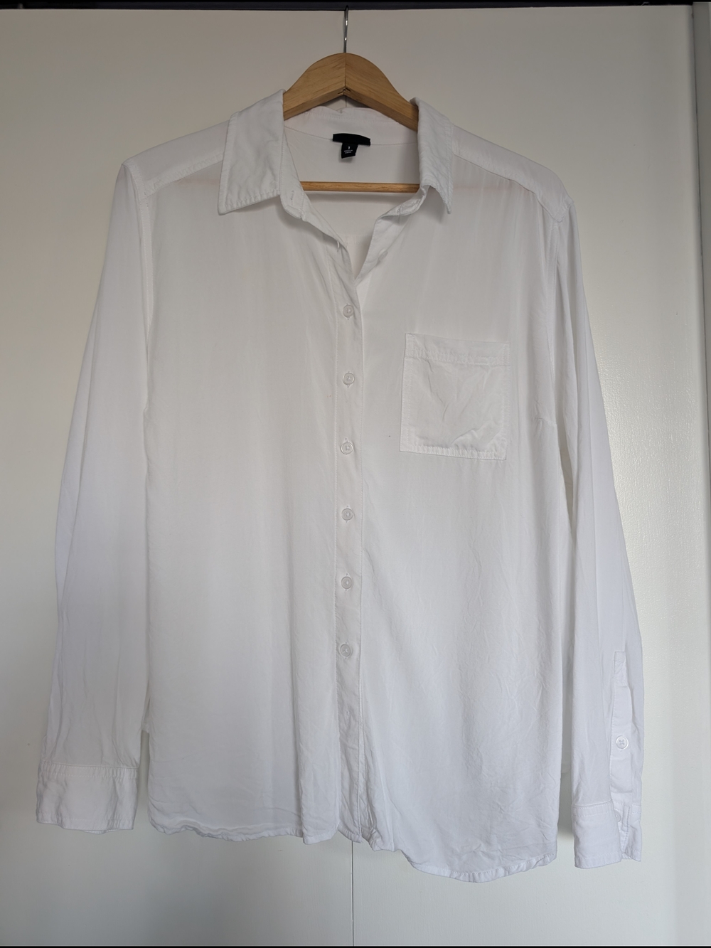 torrid White Long-Sleeve Button-Down Shirt with Chest Pocket